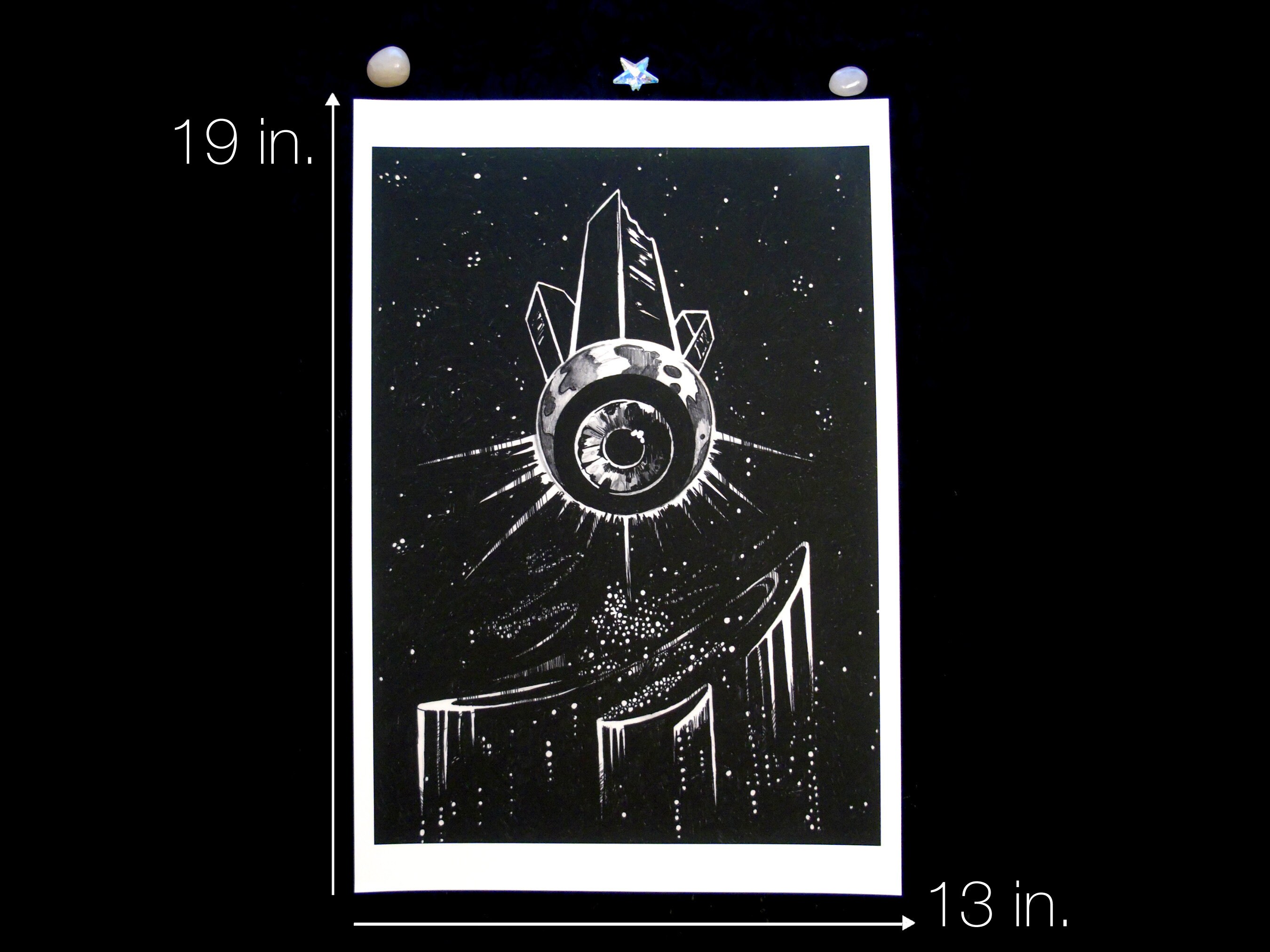 ァッション人気ブランドランキング Giclée Crystal Eye Moon Star Celestial | Starbirth Print Etsy - iPhoneアクセサリー