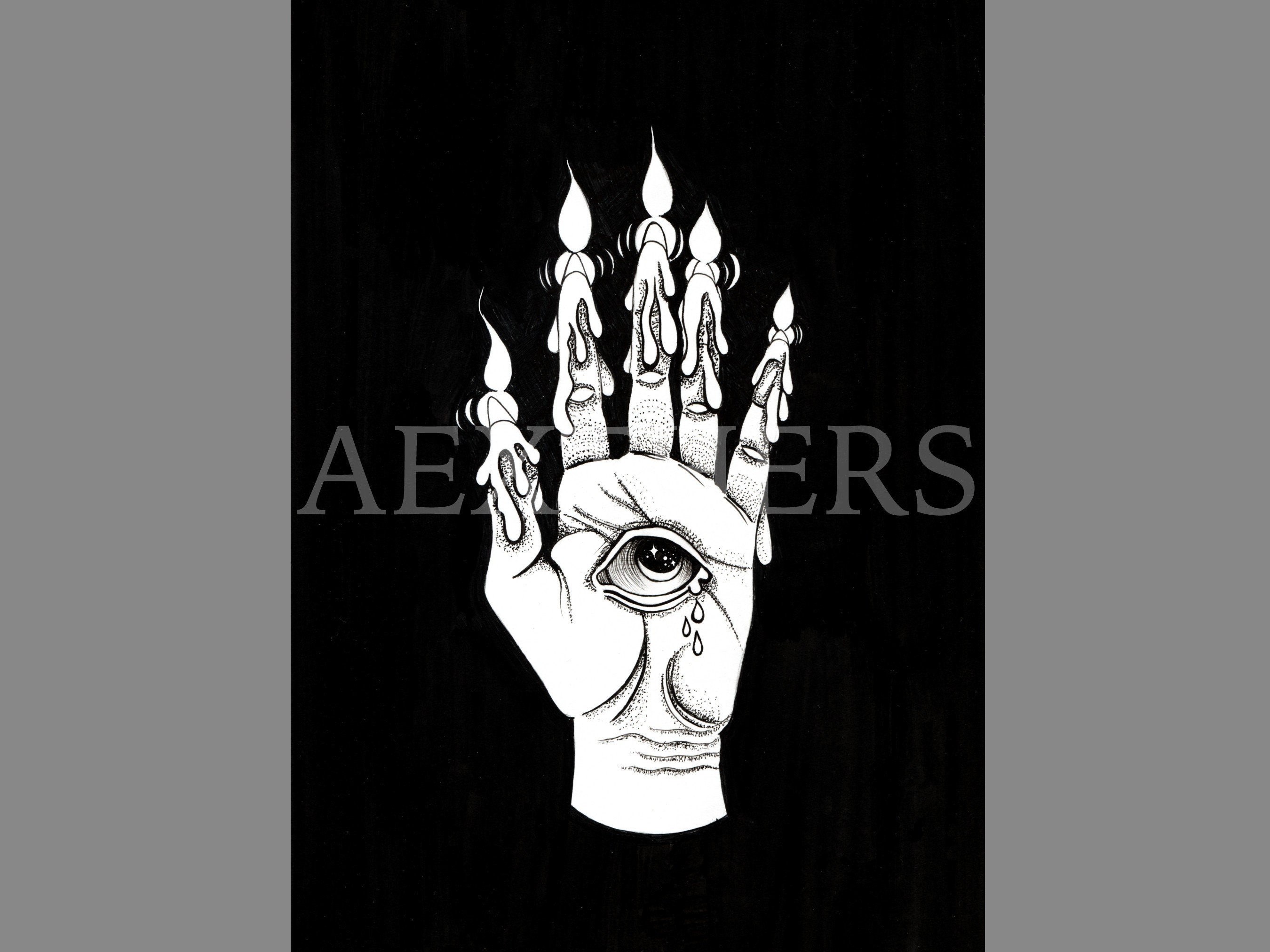 Hand of Glory Hand des Ruhms mit weinenden Auge Giclée Druck Etsy