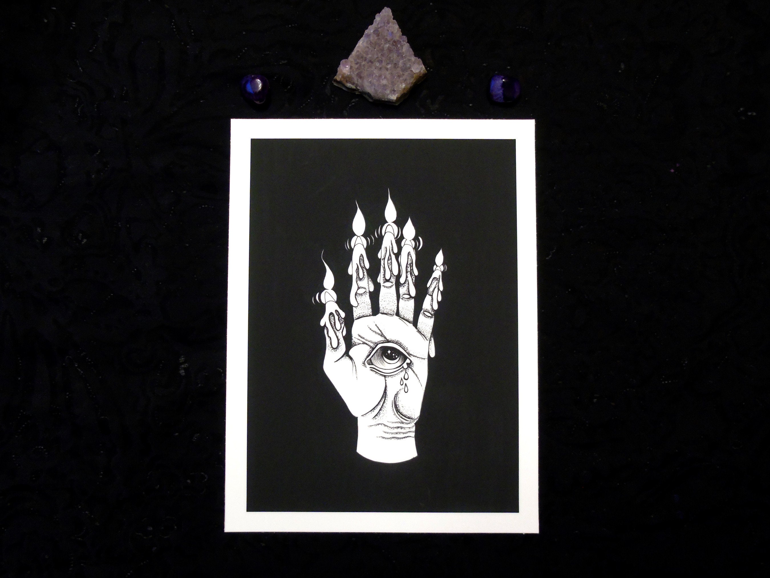 Hand of Glory Hand des Ruhms mit weinenden Auge Giclée Druck Etsy