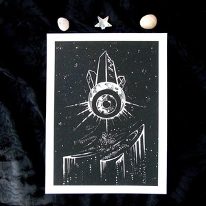Starbirth | Celestial Star Moon Eye Crystal Giclée Print