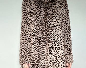 Vintage Max Mara Weekend Faux Fur Leopard Print Coat - Women's UK 10