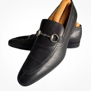 Gucci Horsebit Loafers Schwarz authentische UK 6.5 Spitz Brogue
