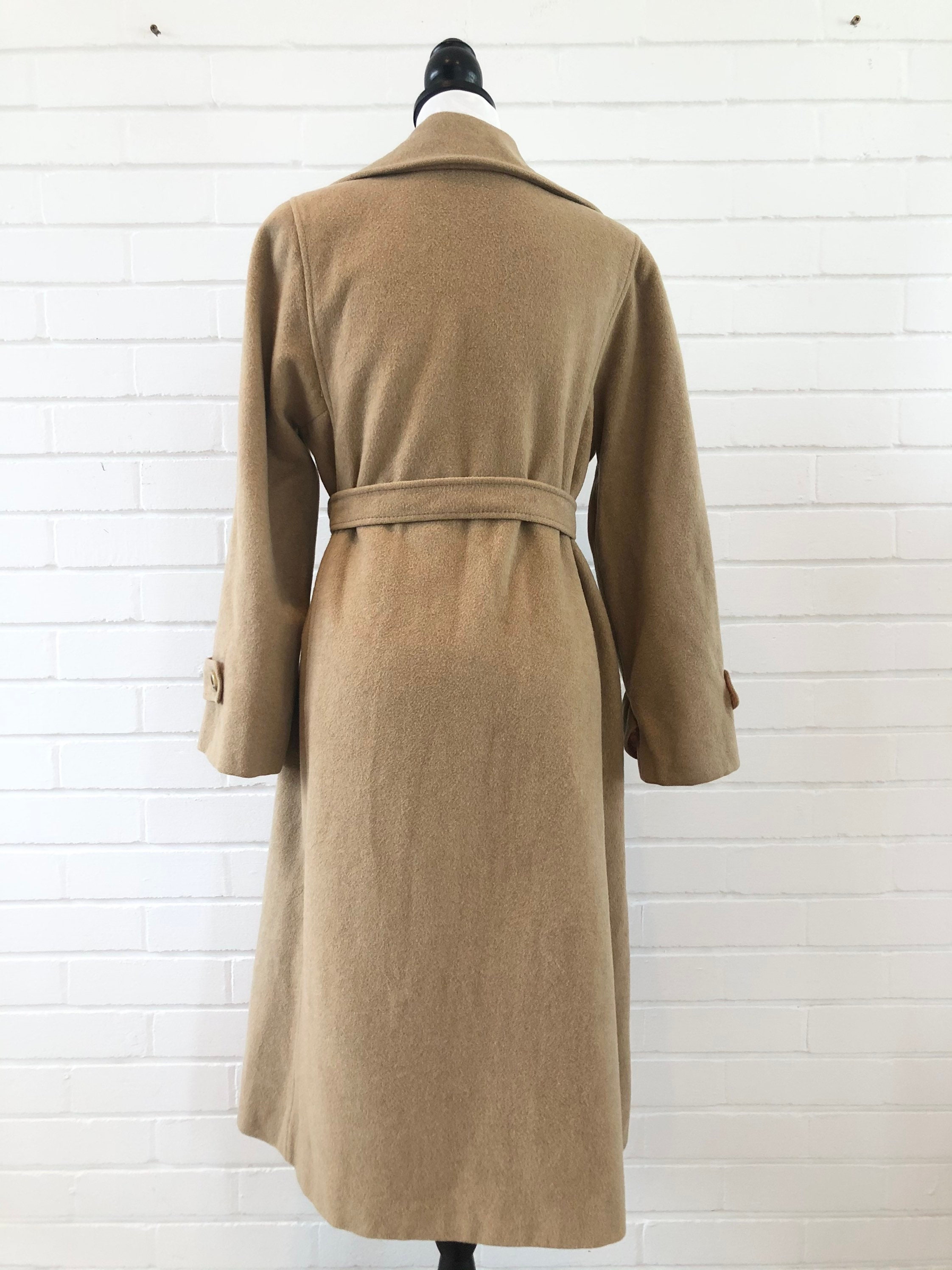 80s Vintage Wrap Coat Mansfield Wool & Cashmere Camel / | Etsy