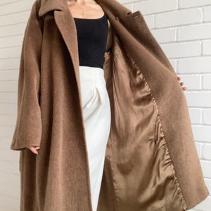 Vintage MAX MARA Alpaca & Virgin Wool Coat - Womens Size 14 uk (42 eur) (10 USA) - Camel - Tan - Brown