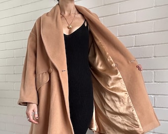 Vintage Marella by Max Mara Virgin Wool Coat - Camel - Tan - Womens size 8 uk  (36 eur) (4 USA) - Oversized