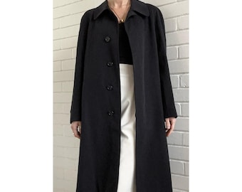 Burberry Burella Wool Trench Coat  - Black - Authentic  - Womens size 14 uk - (42 eur) (12 USA) Rain Coat - midi