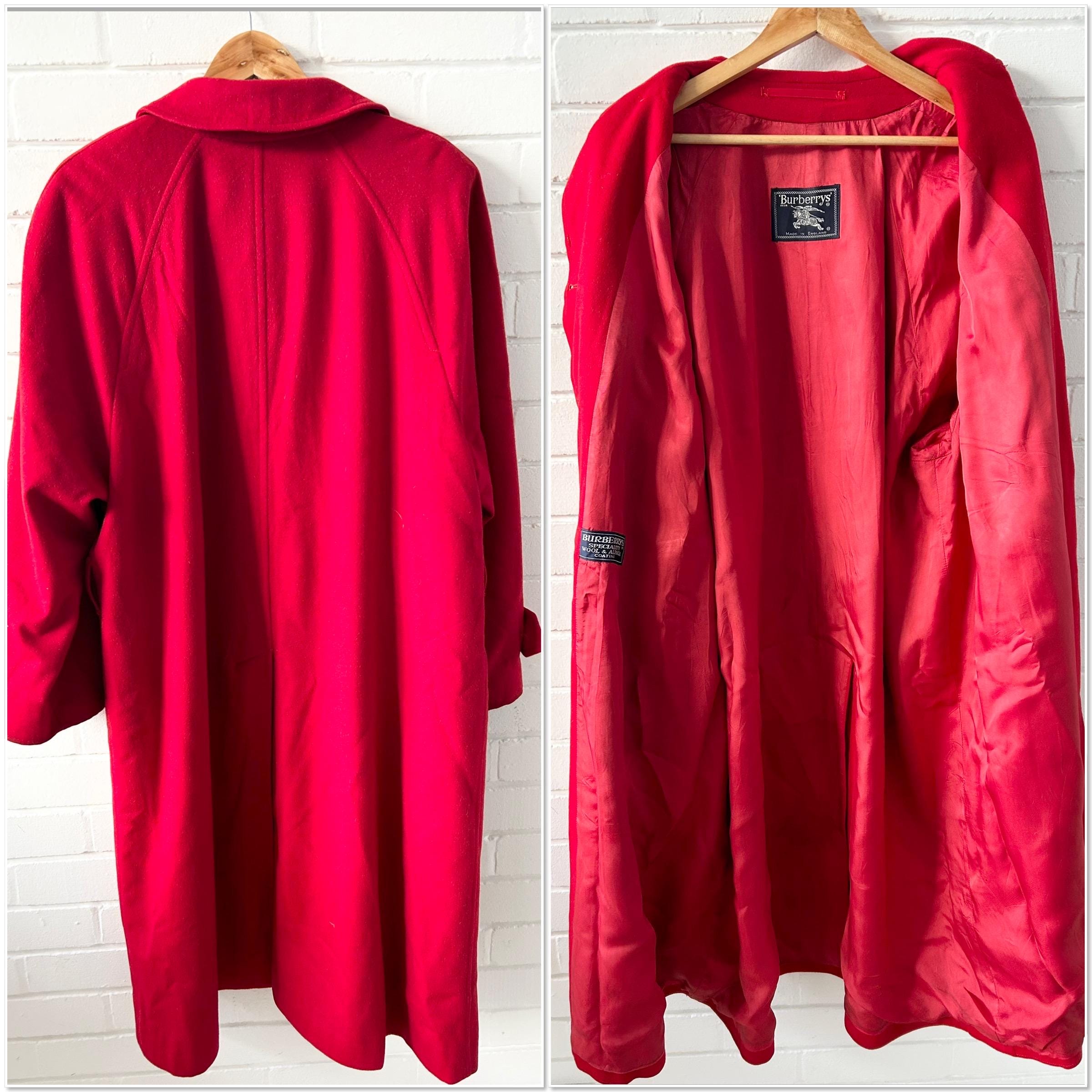 ジャケット・アウター BURBERY LONDON WOOL COAT BURBERRY LONDON Duffle Coat Leather/Horn/Toggle Maroon/Novacheck