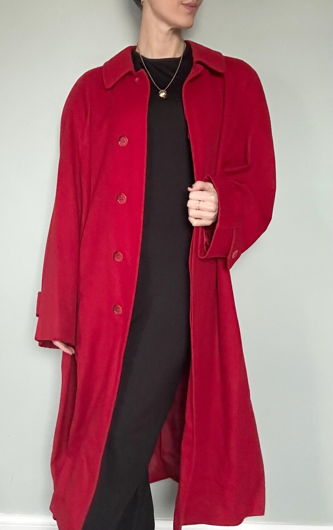英国製 Vintage BURBERRY ウールアルパカ リバーシブルコート