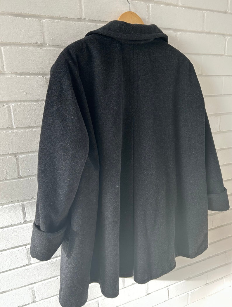 Vintage Max Mara Weekend Virgin Wool Coat Dark Grey / Black / Charcoal ...