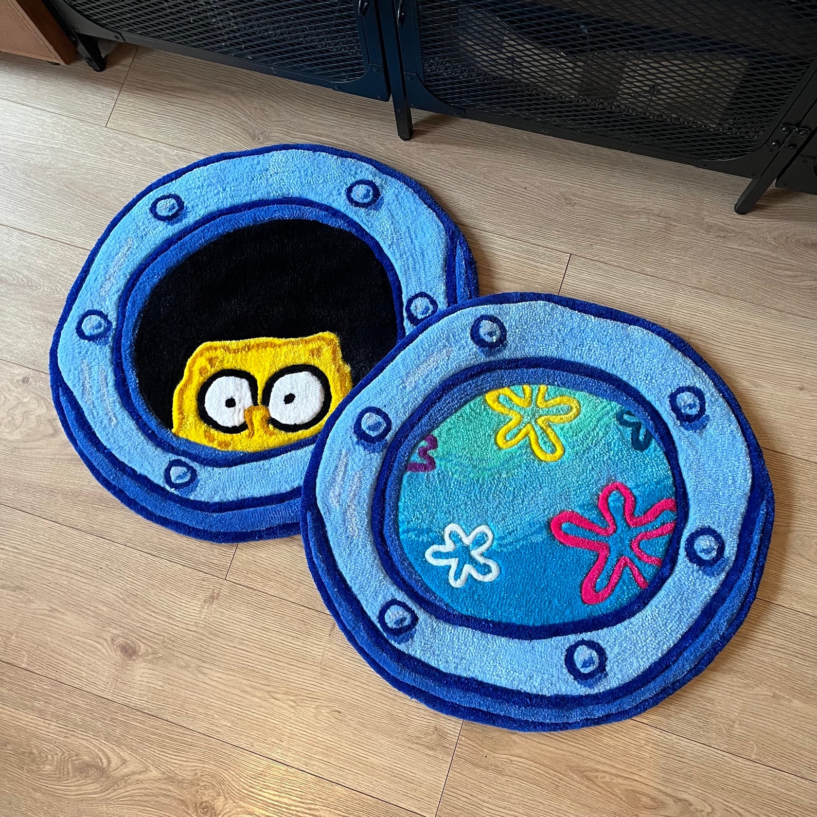 Spongebob Rug Design Porthole Rug | Handmade Tufted Rug | Spongebob Rug | Funky Rug | Rug ...