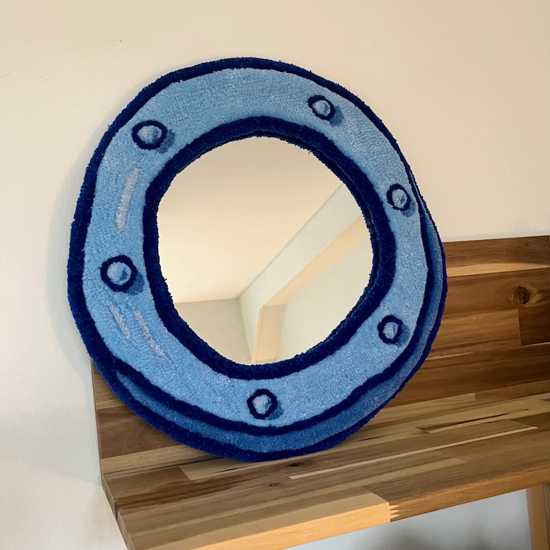 Mirror Rug Porthole Tufted Mirror | Personalised Round Rugs | Hand Tufted Rugs ...