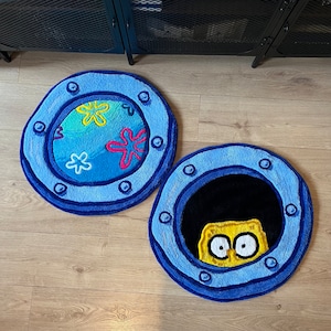 Porthole Rug | Handmade Tufted Rug | Spongebob Rug | Funky Rug | Rug For Bedroom Aesthetic