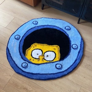 Porthole Rug | Handmade Tufted Rug | Spongebob Rug | Funky Rug | Rug For Bedroom Aesthetic