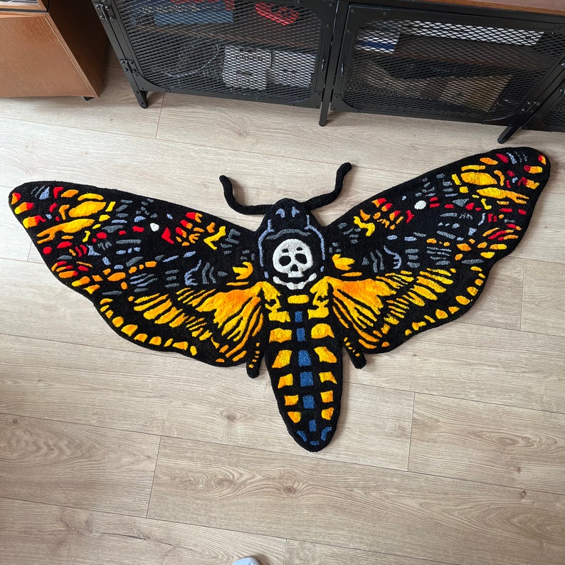 Tufted Moth Rug | Custom Butterfly Rug | Death’s Head Moth Rug ...