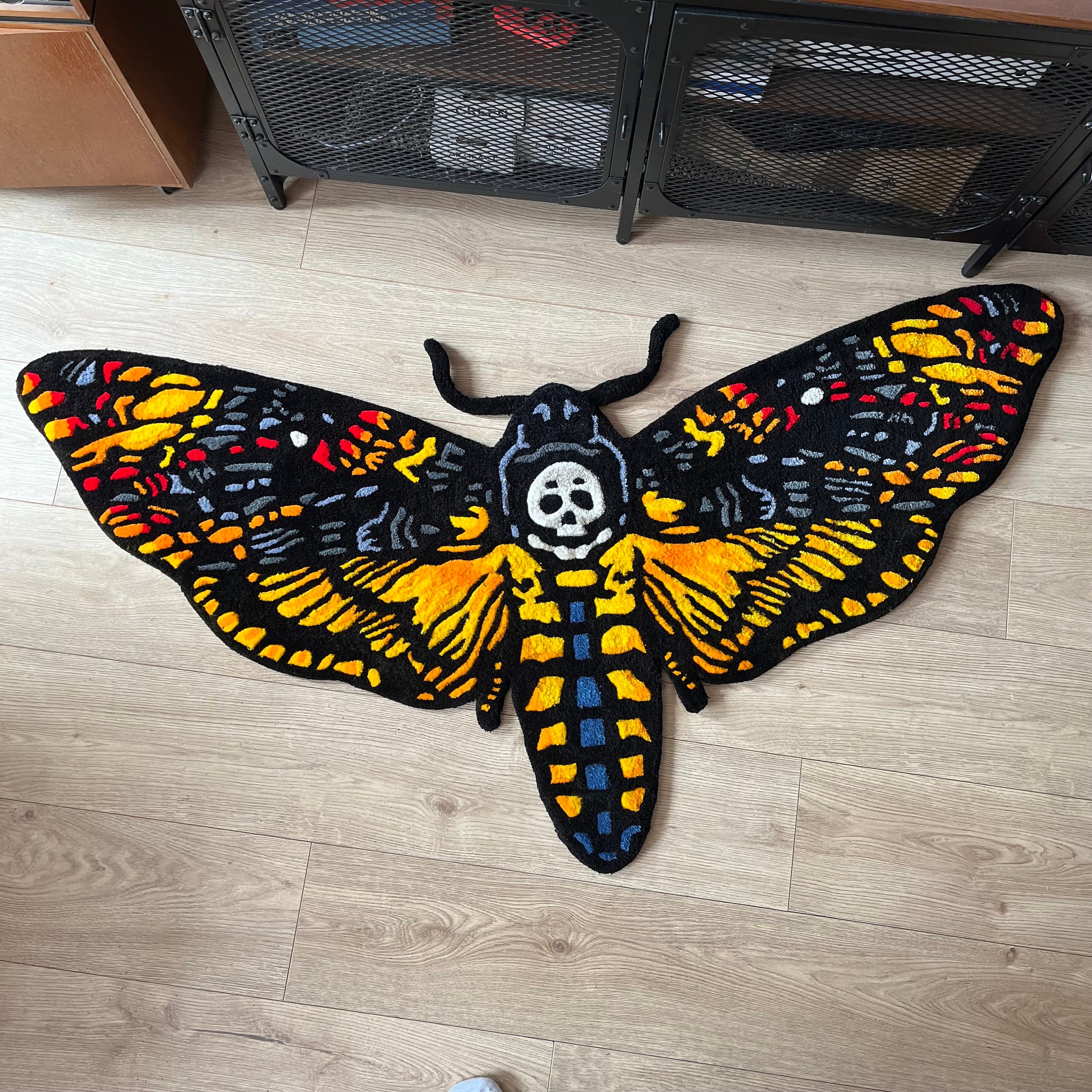 Moth Area Rug Tufted Moth Rug | Custom Butterfly Rug | Death’s Head Moth Rug ...