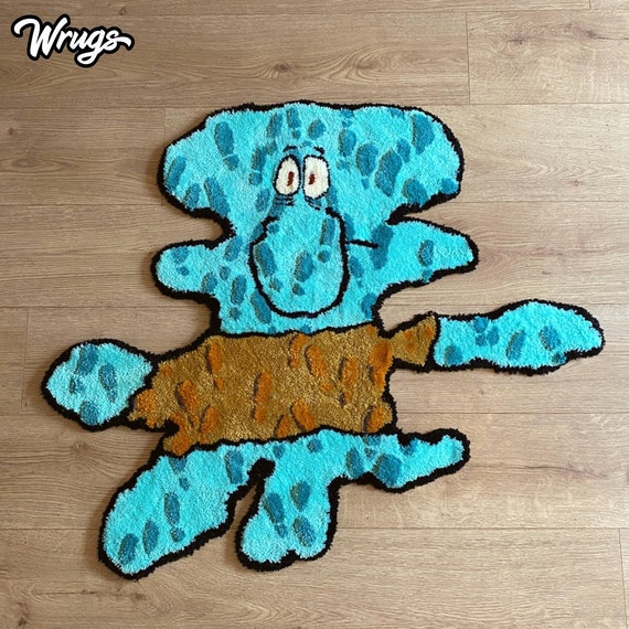 Squashed Squidward | Handmade Tufted Rug | Spongebob Rug | Funky Rug | Rug For Bedroom Aesthetic