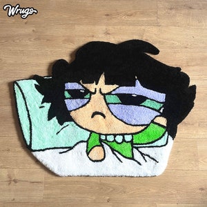 Buttercup Tufted Rug | Powerpuff Girl Rug | Cute Rug | Cool Rugs | Custom Rug | Anime Rug