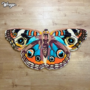 Tufted Butterfly Rug | Custom Butterfly Rug | Blue Common Buckeye | Butterfly Decor | Punch needle rug | Gift Ideas