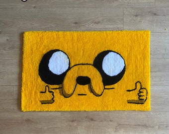 Jake the Rug / Alfombra tufted a mano / / Alfombra personalizada / Alfombra personalizada / Hora de aventuras peculiar / Alfombra tufted hecha a mano