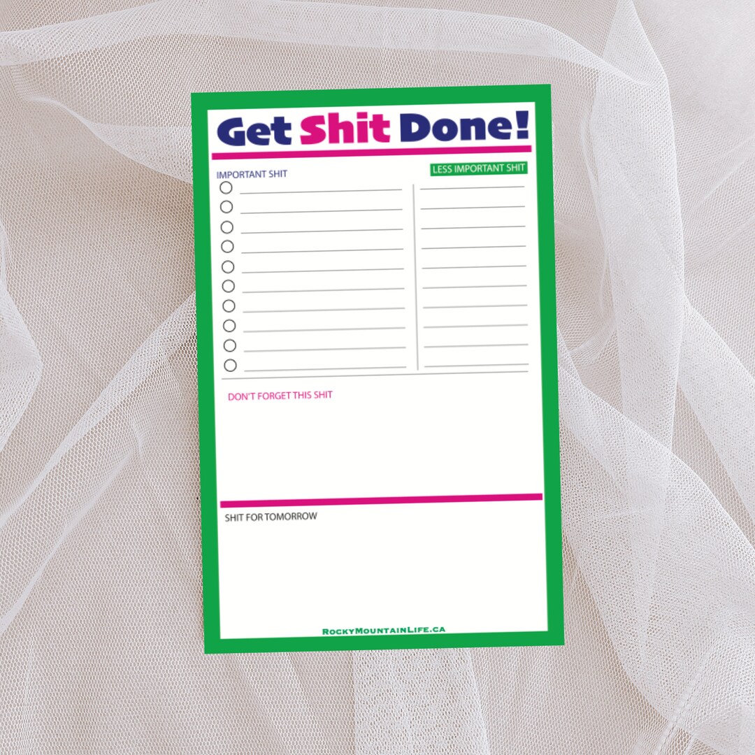 Get Shit Done Notepad / A5 Notepad to Do List / Funny Notepad - Etsy