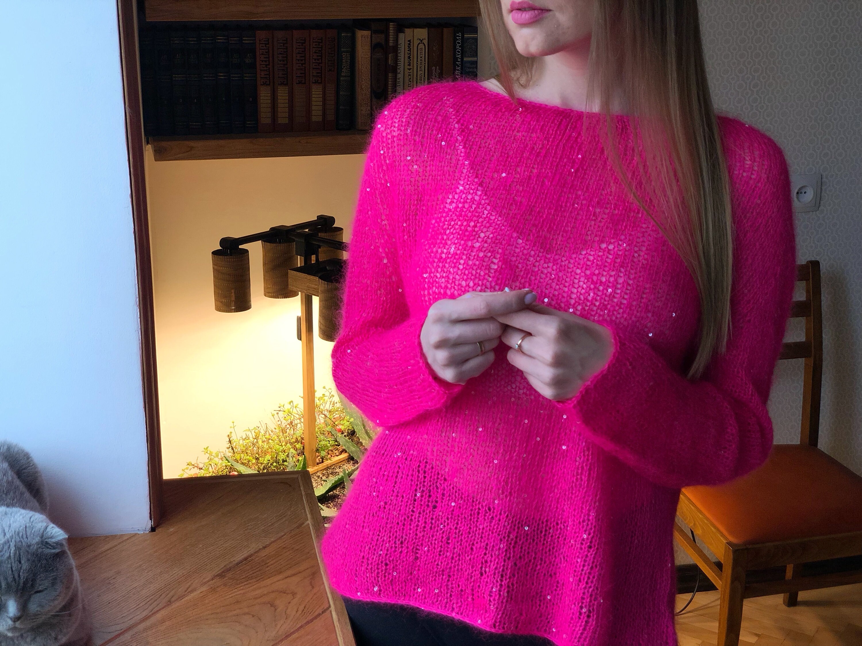 Neon shaggy sweater hot sale