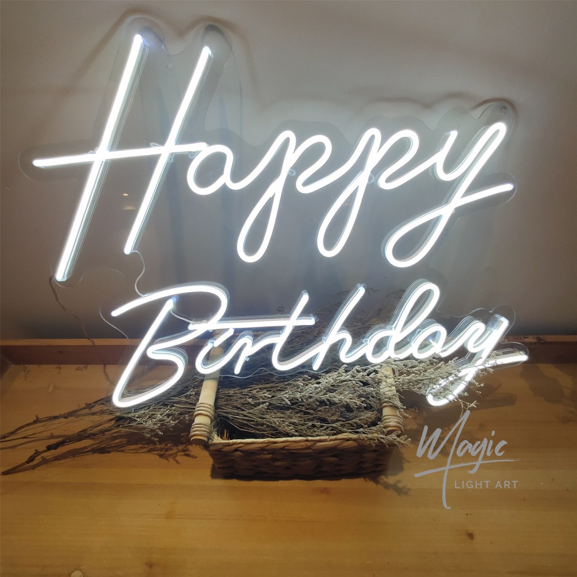 Custom Neon Sign Happy Birthday Neon Sign Acrylic Flex Led Etsy