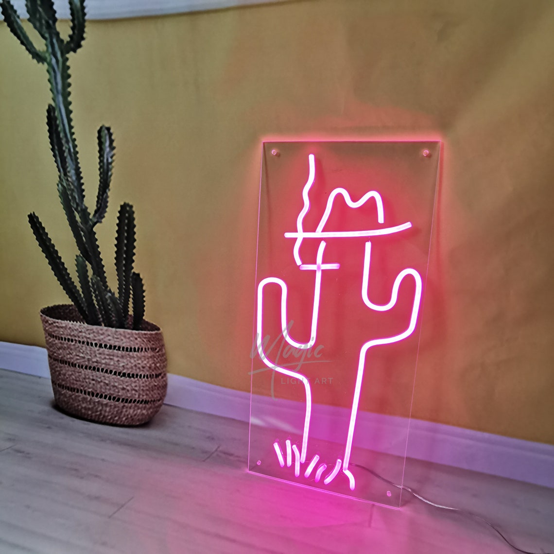 Custom Neon Sign Cactus Neon Sign Bedroom Wall Decoration Led Etsy