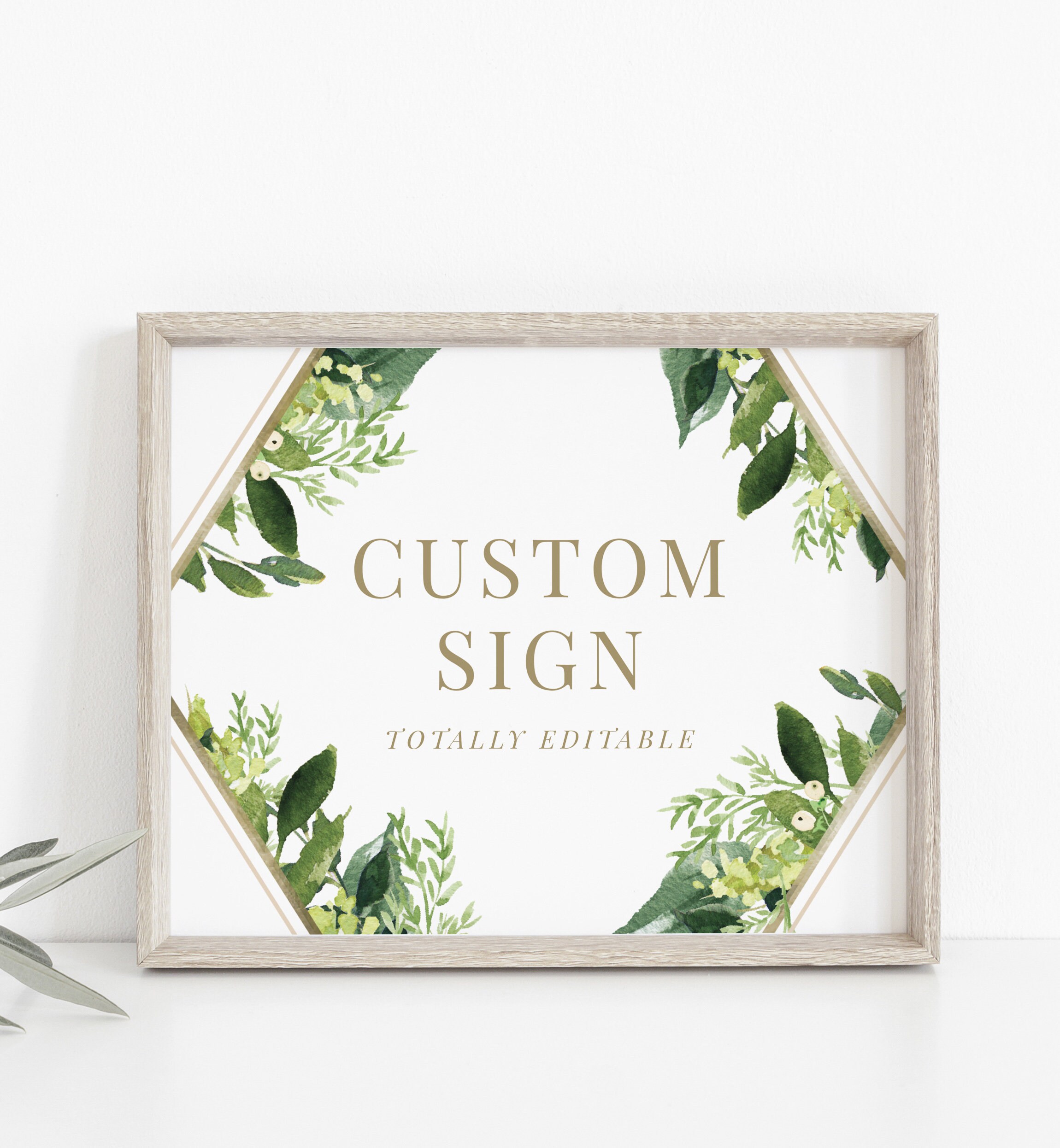 Greenery Editable Custom Sign INSTANT DOWNLOAD 8x10 | Etsy
