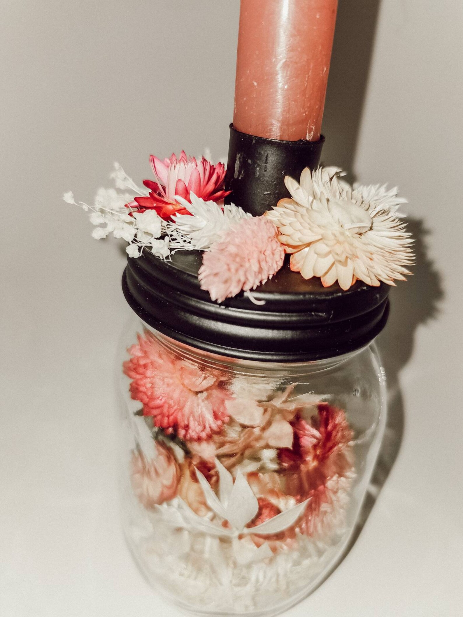 Dry flowers glass decoration flowers in glass table decoration Etsy