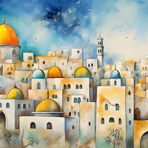 Beautiful Jerusalem-Inspired Wall Poster Digital Download - Suitable for Framing