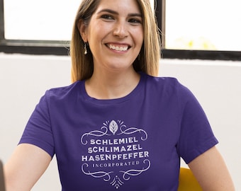 レディース Schlemiel Schlimazel Hasenpfeffer Incorporated 面白いユダヤ人 T シャツ レトロなデザイン