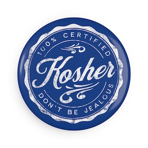 Certified Kosher Button Magnet, Round (1 & 10 pcs) Bar Mitzvah favor, Bat Mitzvah favor, Jewish gift, gift for Jewish teacher, Judaica gift