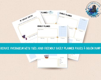 Printable ADHD Daily planner page bundle  | Digital Download | To do list | A4 | US Letter