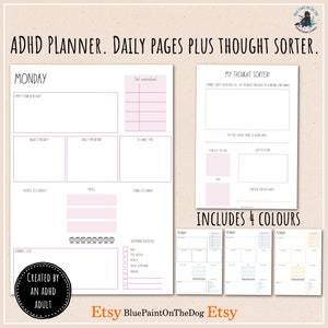 Printable ADHD Daily Planner Page bundle | Digital Download | To do list | A4 | US Letter