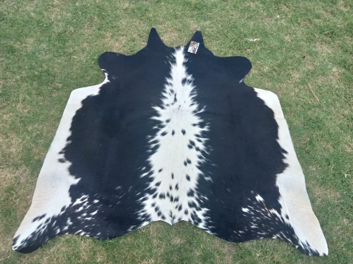 Natural Black and White Cowhide Rug Large Cow Skin Rug Carpet Etsy