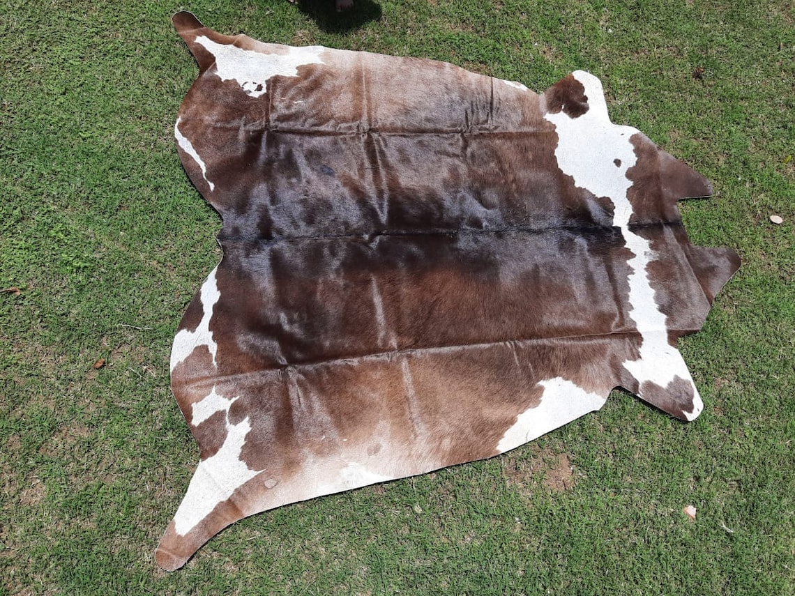 Original Cow Hide Large 5ft X6ft | Natural Brown, Black and White Cow ...