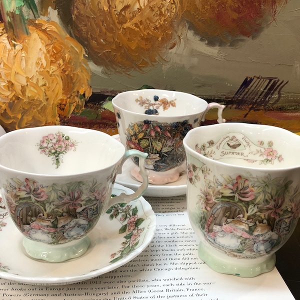 Royal Doulton Brambley Hedge Four Seasons, Trio Set & Mug, English Fine Bone China, Collectable Teacup, Made in England, Gift, Tableware