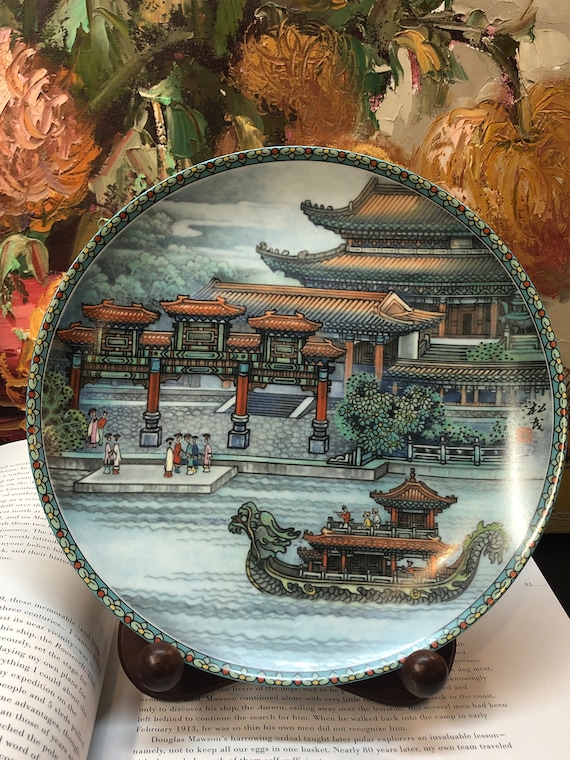 Vintage Jingdezhen Porcelain Plate, Summer Palace, Zhang Songmao