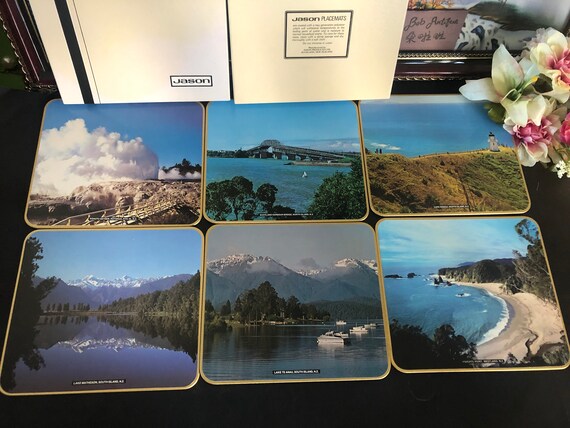 Vintage Jason New Zealand Landscape Placemats, Set of 6, Original