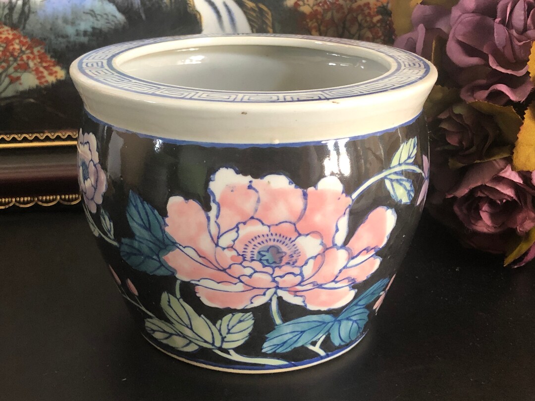 Vintage Chinese Bonsai Pot Antique Porcelain Ceramic Etsy