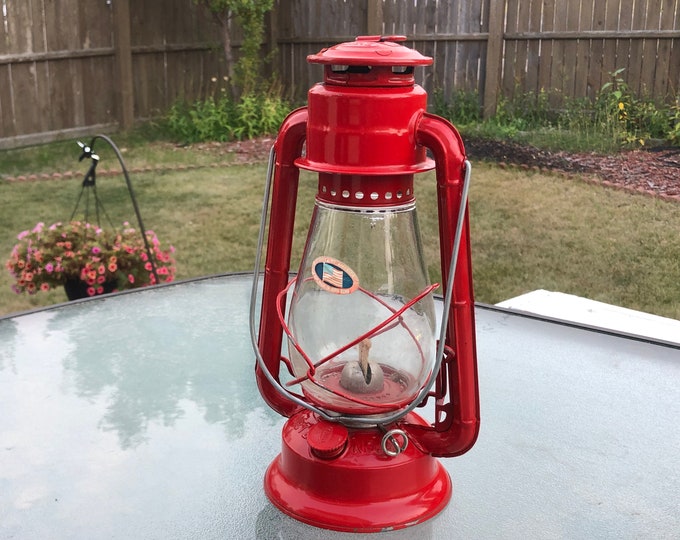 Lampe Lanterne à Kérosène Vintage Dietz N°2 - En Fer, Avec Globe Original - États-Unis, Occasion