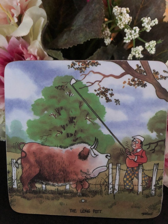 Vintage Wilscombe Golf Coasters, Set of 4, English Tableware 