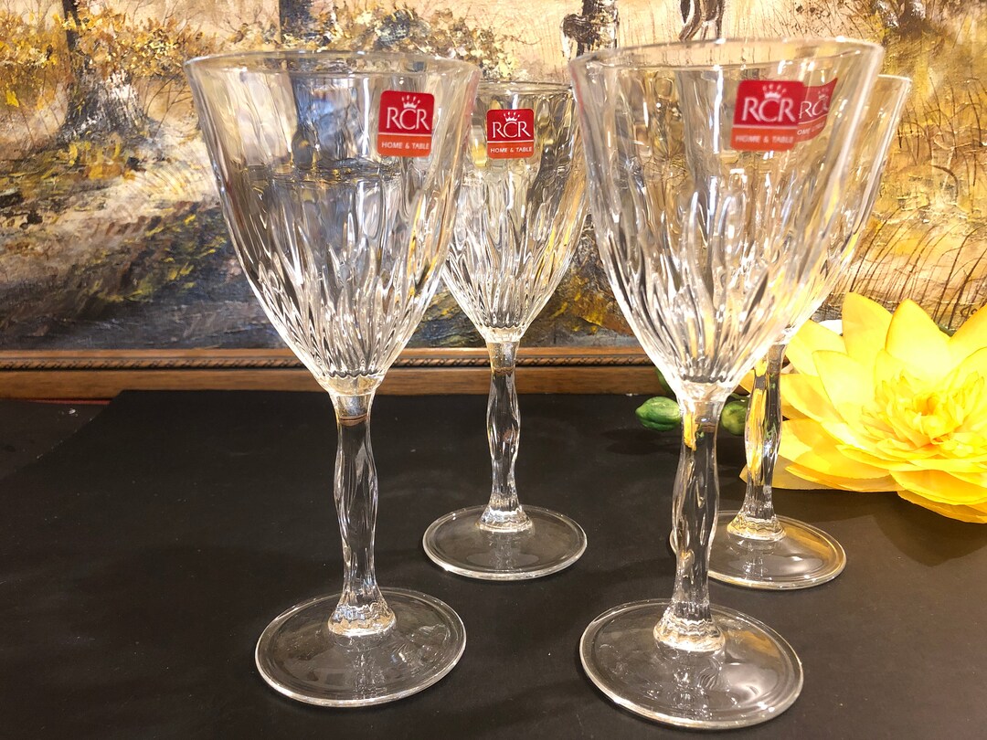 Vintage Set of 6 RCR Crystal Wine Glasses / RCR Ambassador Wine Glass / RCR  Crystal Glass Set / Royal Crystal Rock Glasses -  Denmark