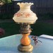 Vintage Milk Glass Lamp, Hand-painted Floral Shade, Wood Base - Etsy