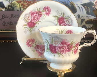 Vintage PARAGON Teacup and Saucer, Bone China England, English Teacup, Flower Festival, Gift, Tableware, Tea Party