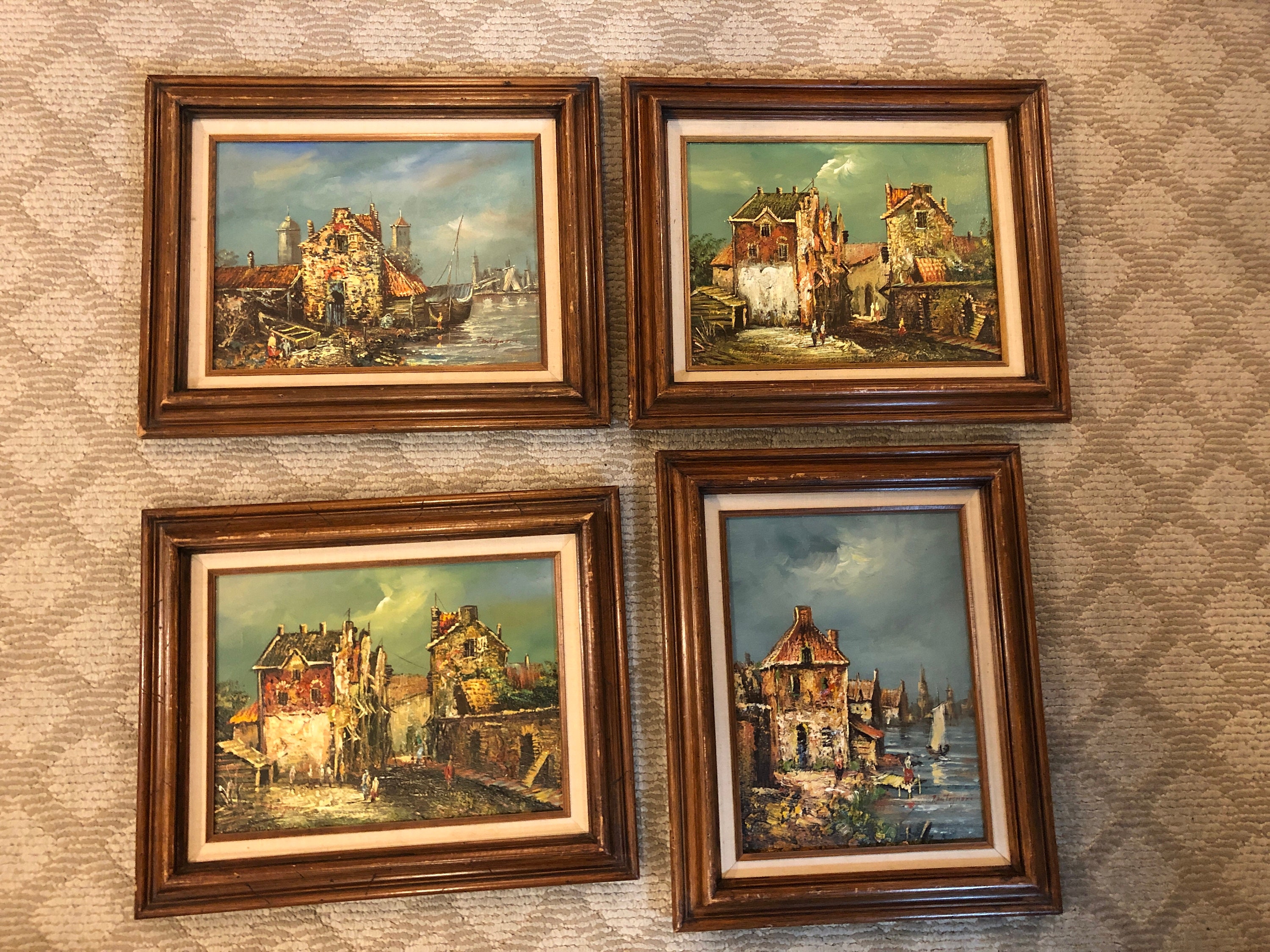 Vintage Seaside Castle Oil Painting, P. Antognori, Italian Art - Etsy
