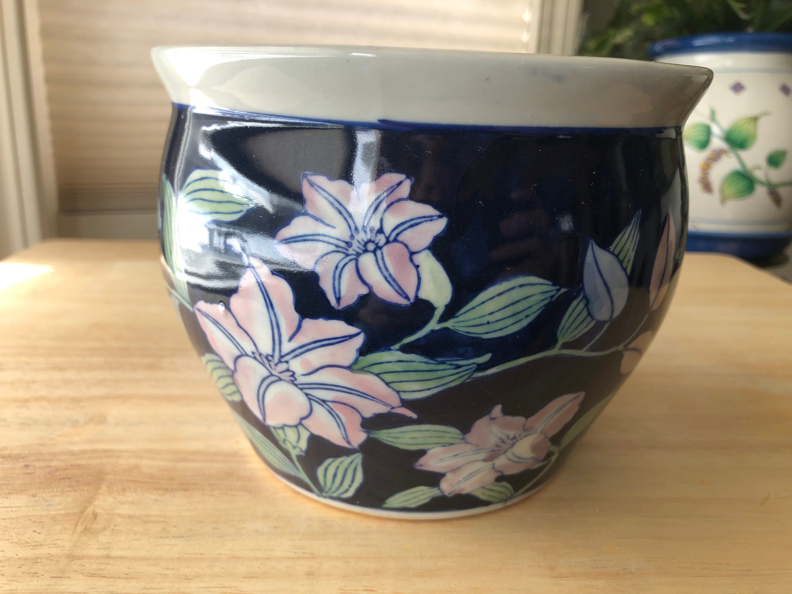 Vintage Chinese Bonsai Pots Set of 2 Antique Porcelain Etsy Canada