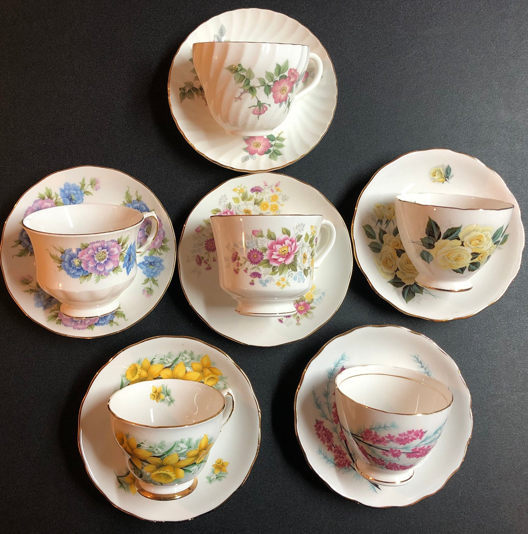 Clearance Fine Bone China Tea Cups & Saucers English Etsy