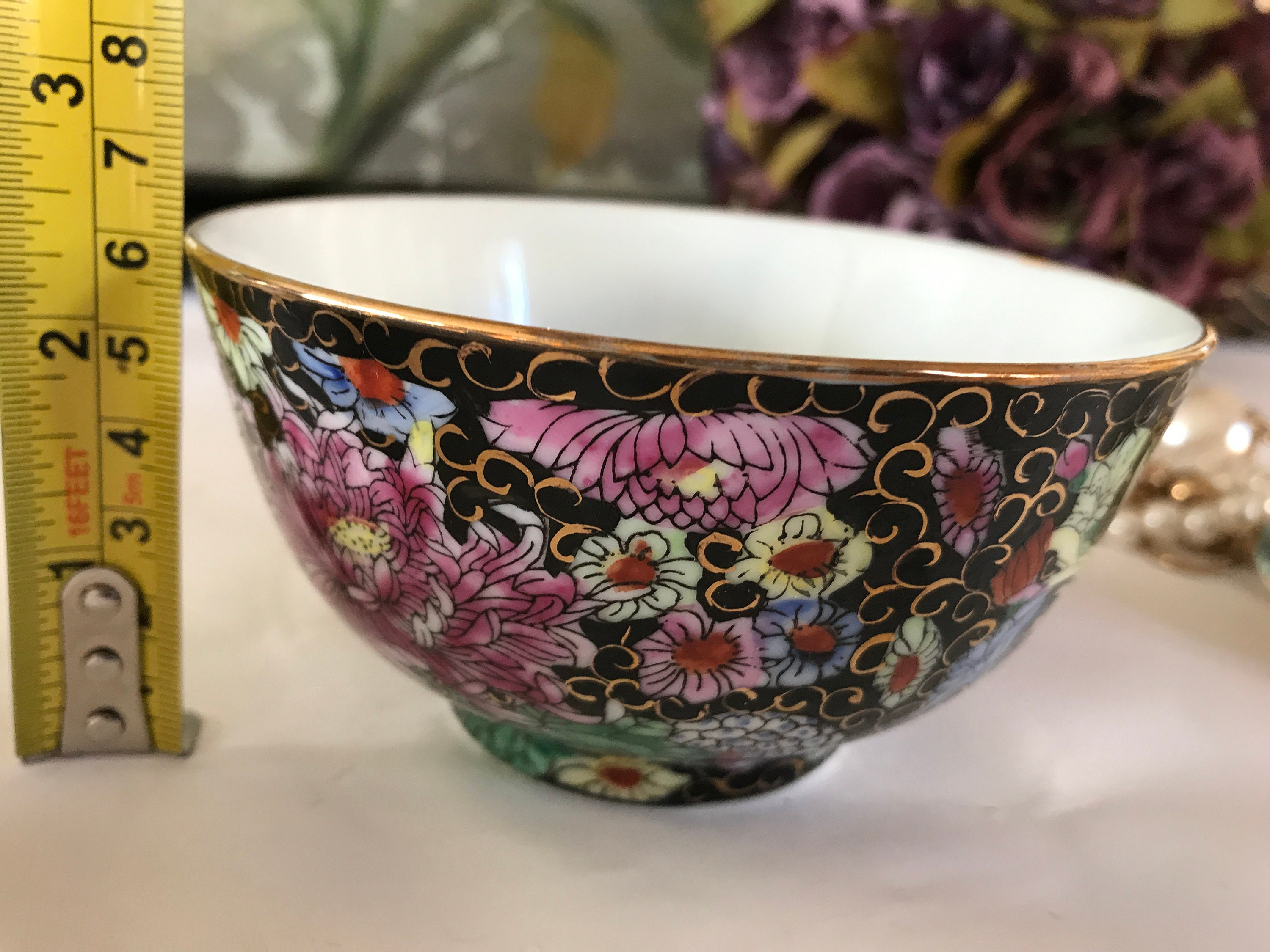 Chinese vintage bowls & spoons Set of 2 Antique porcelain Etsy