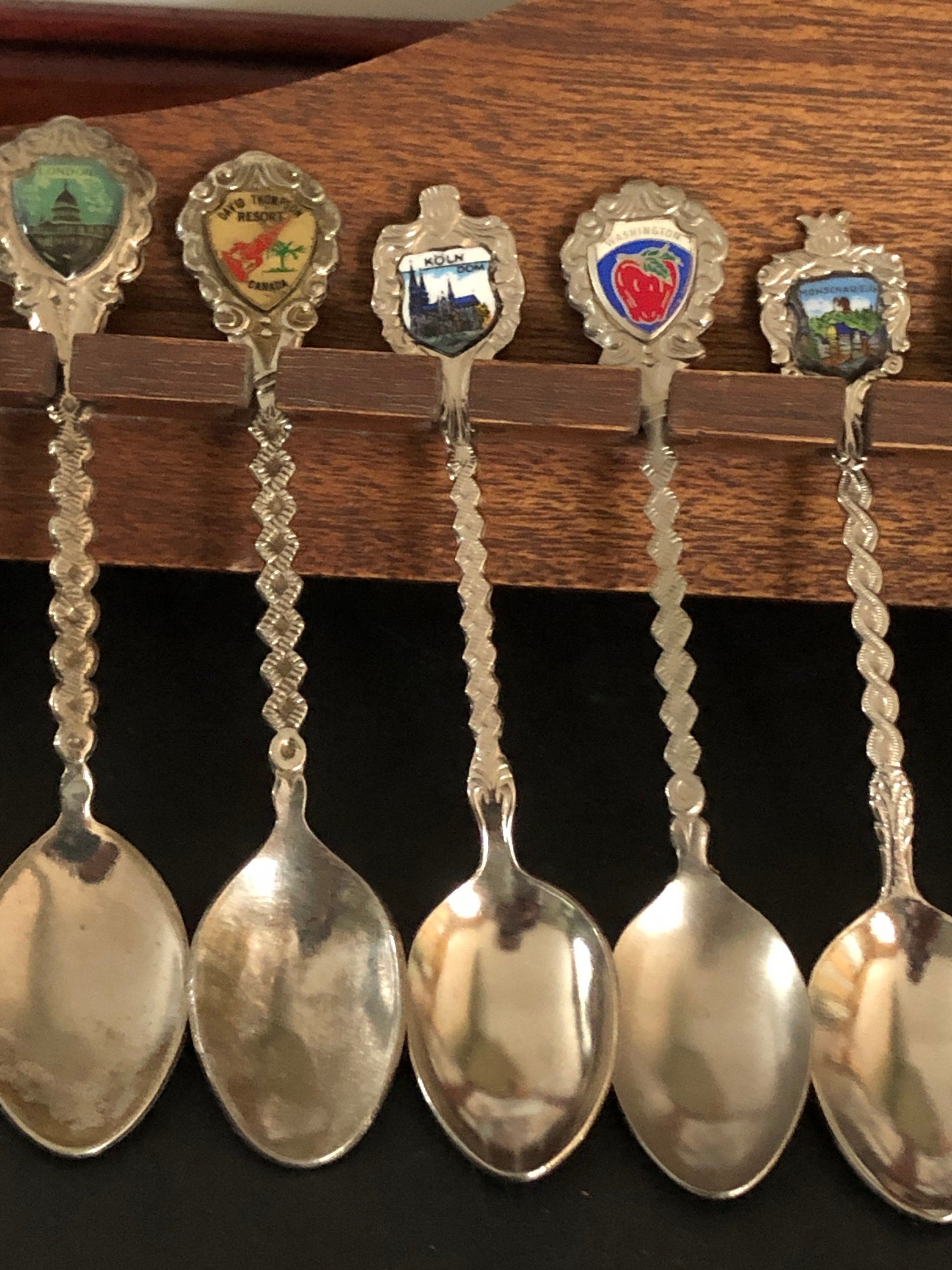 Vintage 14 Souvenir Spoons EPNS Spoons Solid Wood Spoon Etsy Canada